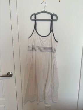 One Star White Mini Dress with Navy Trim